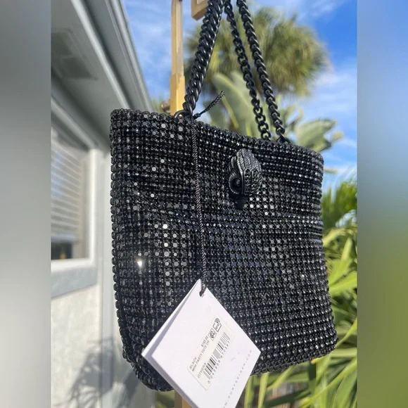 Kurt Geiger NWT Mini Party Tote/Bag All-over Crystals w/ Iconic Bird Head - Picture 3 of 15
